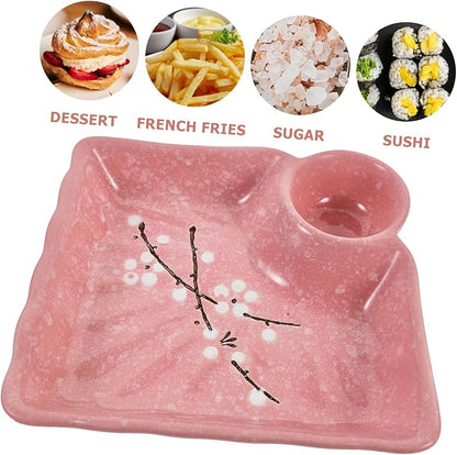 Unomor Ceramic Sauce Dish Dipping Bowl Pink Appetizer Plates for Home and Catering Seasoning Saucer for Condiments and Dishes Easy to Clean