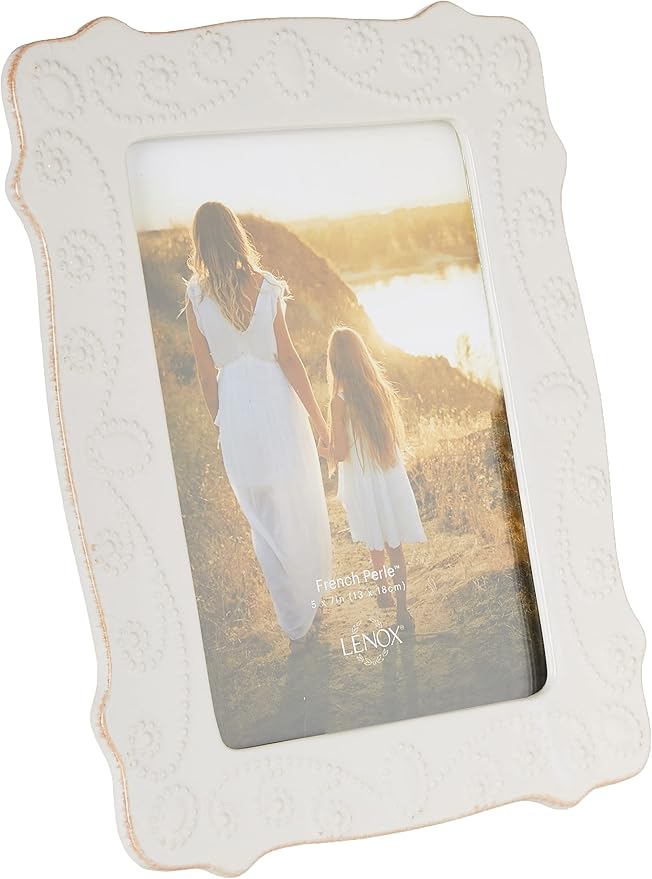 Lenox 858821 White French Perle 5" X 7" Frame, 1.55 LB