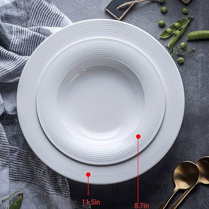 Dining Plate A Simple Ceramic Round Dinner Plate, Suitable for Pasta, Salad, Western Food,