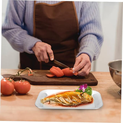 Zerodeko 1Pc Stainless Steel Serving Tray Tea Tray for Restaurant Home Use Food Serving Dish with Smooth Surface for Organizing Items Enhancing Dining