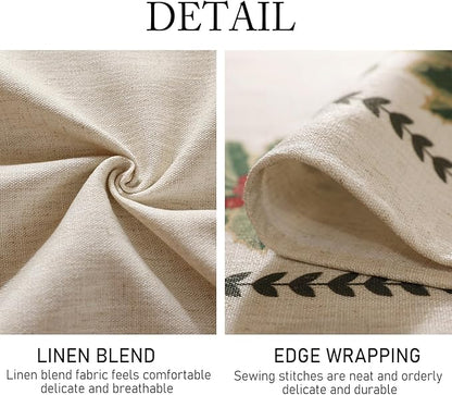 ISAENNE Designer Christmas Linen Square Tablecloth,Light Beige Western Elegant Table Cloth,Fall Wrinkle Resistant Decor Tablecloths for Dining Thanksgiving Kitchen Christmas,67"*67"-Carol G