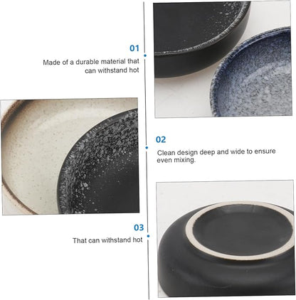 VOSAREA 4pcs Japanese Style Seasoning Plate Lids Ceramic Dishes for Sauce Condiments and Appetizers