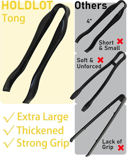 Plastic Serving Utensils 36PCS, Disposable Serving Utensils for Buffets Events Parties - 12 Sets of Heavy Duty Plastic Serving Spoons, Forks, Tongs for Wedding/Birthday/Catering Events (Black)