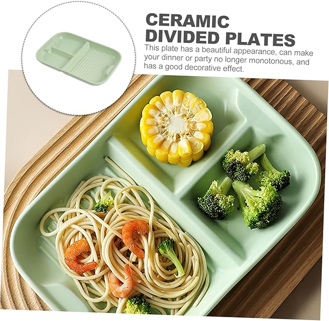 Healifty Ceramic Divided Plates Multi Functional Breakfast Tray for Adults for Serving Appetizers Desserts More Stylish Design for Home Parties