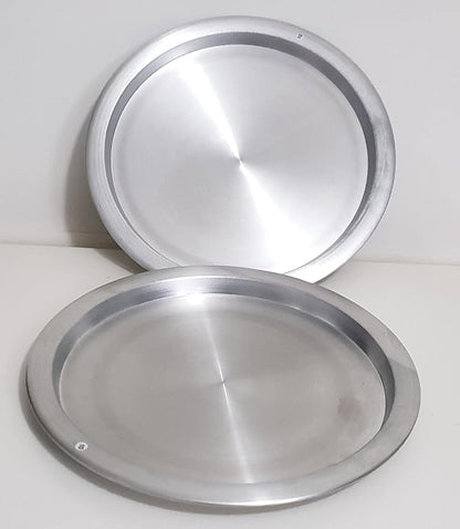 DLK - 2 x 13inch Aluminum Kunefe Tray, Kunafa Plate Set, Kunefe Pan Set of 2 for Sweet,Kunafeh or Kadaifi