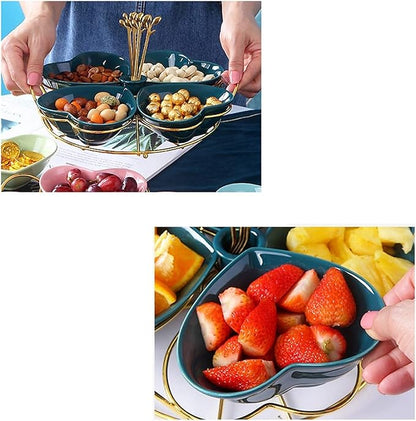 Dipping Bowls Snack Plate Appetizer Plate Ceramic Tableware Household Seasoning Plate Dipping Sauce Plate Fruit Plate Snack Bowl with Bracket Sauce Dish (A)