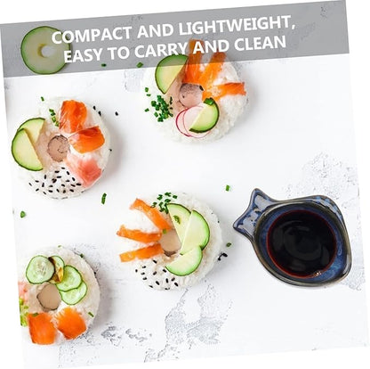Fish Shaped Serving Dish Ceramic Appetizer Plate for Condiments Fruits Nuts Versatile Dipping Bowl for Home School Travel Easy to Clean Safe for Families