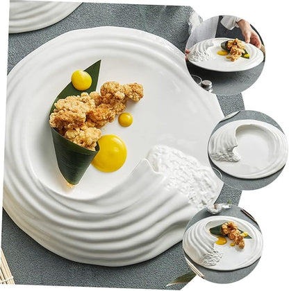 Ceramic Serving Plate for Appetizers and Cold Dishes Unique Pattern -inch Porcelain Dish for Parties and Home Use