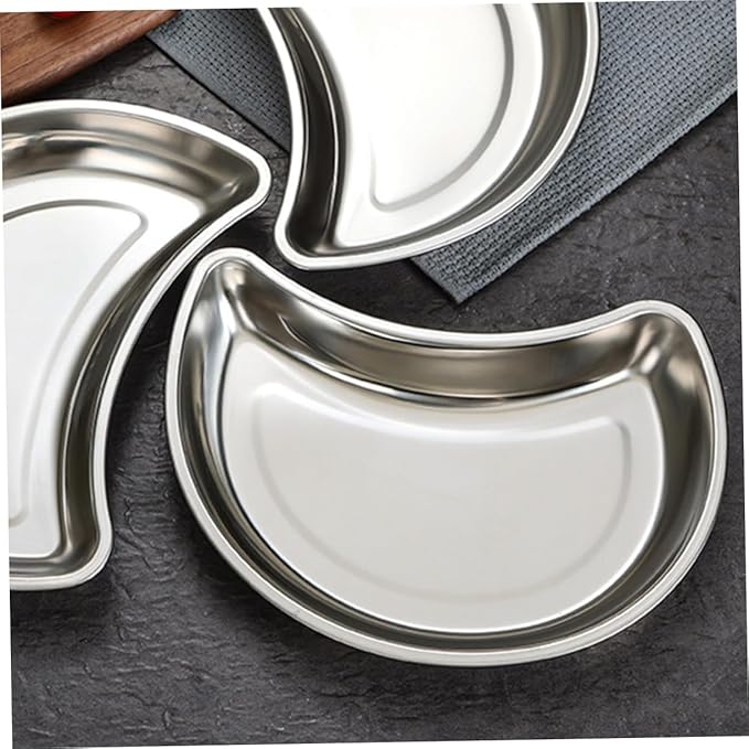 Moon Shape Storage Tray Vegetable Fruit Storage Dish Silver Trays for Serving Perfect for Parties