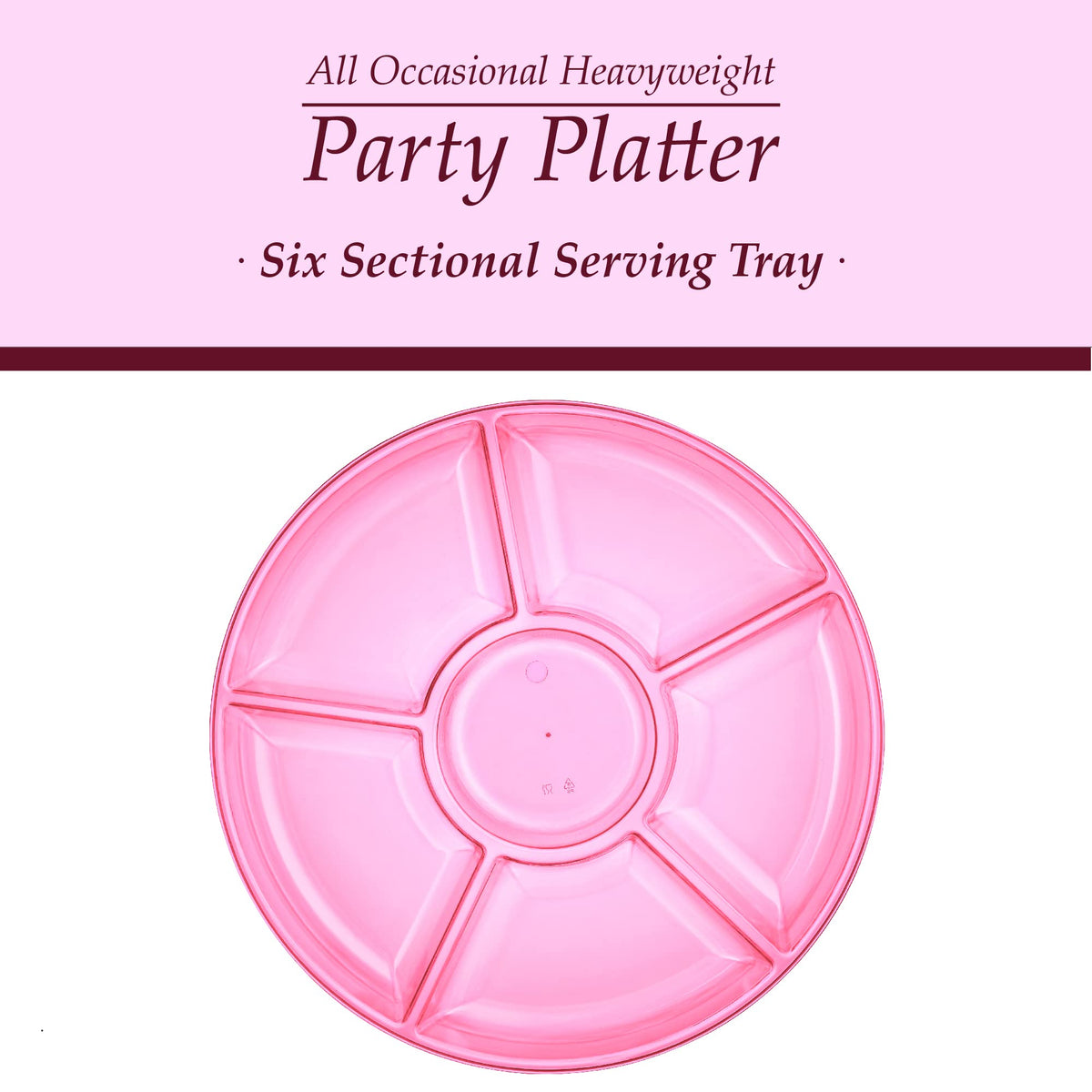 6 Sectional Round Plastic Serving Tray