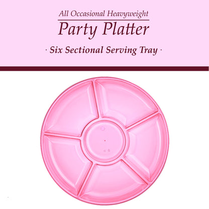 6 Sectional Round Plastic Serving Tray