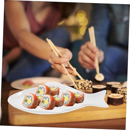 Unique Fish Design Ceramic Plate White Fish Bowl for Serving Creative Tableware Snack Storage Dinnerware for Family