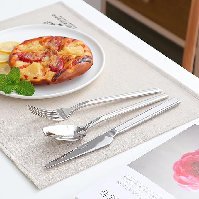 silverware set, 18/10 stainless steel flatware set for 12, 60-piece set, flatware sets with serving utensils, tableware set for dining restaurant hotel