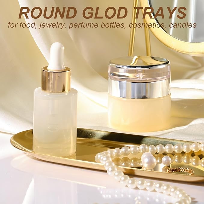 uxcell Square Serving Trays, 8.98" Stainless Steel Decorative Jewelry Dish, Small Vanity Tray for Bathroom Aromatherapy Candle Drink Plate,Gold