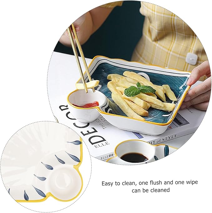 ABOOFAN Meal Plate Ceramic Plate Dipping Dish Platter for Serving Food Home Restaurant