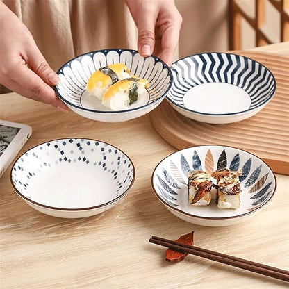 GUERNSEY Snack Bowls Disc Household Ceramic Dessert Plate Dipping Plate Sushi Sauce Snack Appetizer Dipping Dish Snack & Dip Bowls