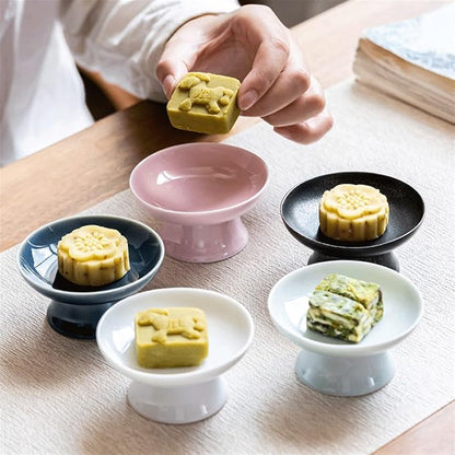 Appetizer Bowls Large Ceramic Round Dim Sum Dish Desktop Snack Plate Bone Plate for Appetizers Potato Chips Fruite Dessert Snack Ceramic Tray. Salad Bowls (Color : F)