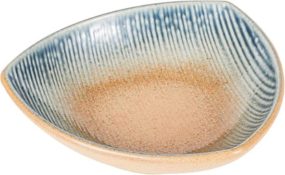 Ebros Gift Artistic Blue River Ao Nagashi Collection Dinnerware Serveware Kitchenware Set Asian Japanese Restaurant Supply (Pack of 5 Appetizer Salad Triangular Deep Serving Plates)
