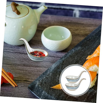 2Pcs Decorative Seasoning Bowls Appetizer Plates with Caviar Spoon for Kitchen Design for Restaurants and Catering Events