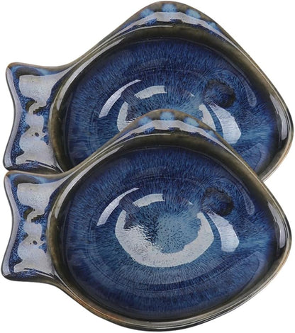 2Pcs Ceramic Seasoning Dishes Multifunctional Small Plates for Flavor and Sauce Condiment Dishes for Appetizers and Side Elegant Tableware