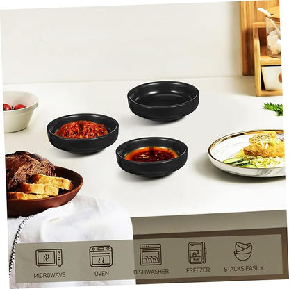 DECHOUS 6pcs Ceramic Dipping Dishes Japanese Style Appetizer Plates for Sushi Sauces and Snacks Elegant Serving Bowls for Condiments and Desserts and Easy to Clean