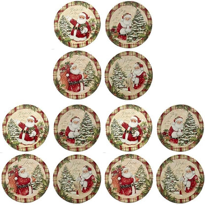 Certified International Holiday Wishes 6" Canape/Luncheon Plates, Set of 4 Assorted Designs., (Pack of 3)
