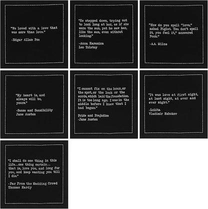 Five Star Romantic Quotes | Black Cotton Cocktail Napkins | 50 Luxury Disposable Beverage Napkins with Witty Bar Quotes | Drink Napkins for Parties, Bars, Weddings & Game Nights