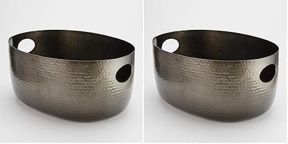 American METALCRAFT, Inc. American Metalcraft ATHB14 Hammered Aluminum Beverage Tub, Black, 16 1/4-Quarts (Pack of 2)