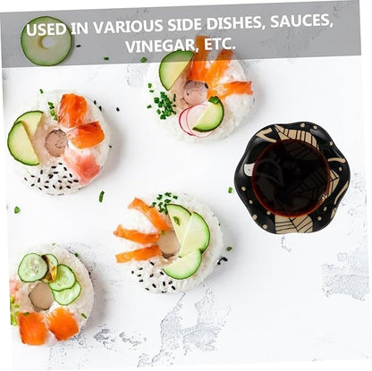 4pcs Fruit Dish Sauce Holders Ceramic Plate Soy Sauce Bowl for Kitchen