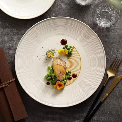 SONGCHAO Party Supplies Dinner Plate Steak Western Plate Household Ceramic Tableware Restaurant Appetizer Plate Pasta Breakfast Plate Party Plates (Color : 20cm)