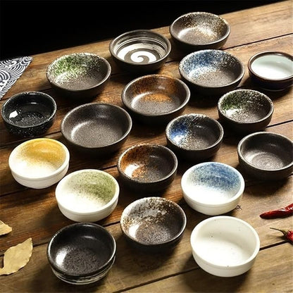 Appetizer Plates Ceramic Dipping Bowls, Small Side Dishes for Dips Appetizer Snacks Condiments for Condiment