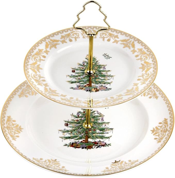 Christmas Tree Gold Cake Stand