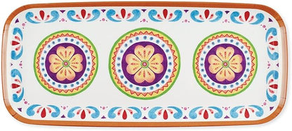 UPware Cinco de Mayo Melamine Serving Tray, 15 x 6.5 Inch Rectangular Serving Platter, BPA Free Food Tray for Party Entertaining