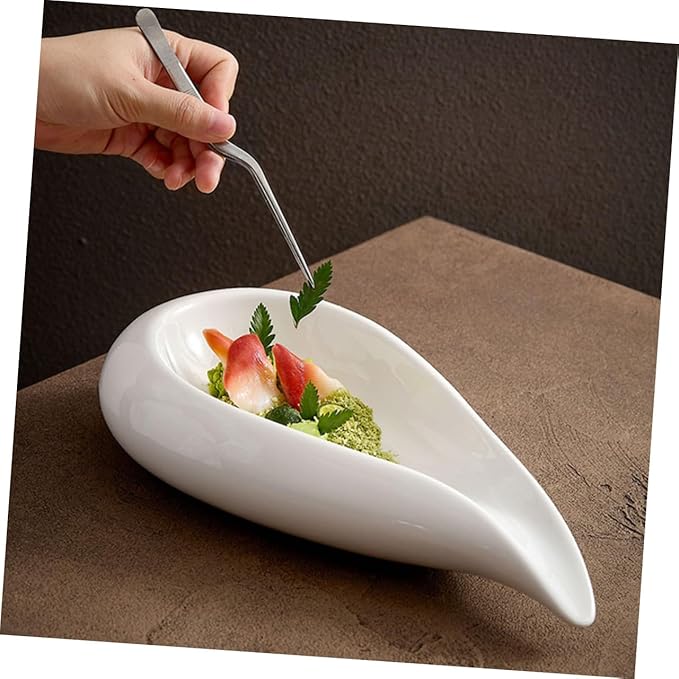ABOOFAN Ceramic Food Plate Irregular Serving Dish with Design for Appetizers Desserts and Fruits Easy to Clean for Home Restaurant Use