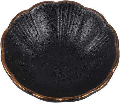1pc Ceramic Sauce Plate with Trim Appetizer Dish for Condiments Salad and Desserts for Family School Picnic and Travel Use