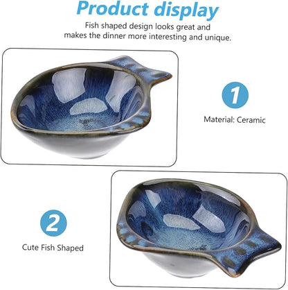 Alipis Ceramic Fish-shaped Sauce Dish for Seasoning Dipping Flavor Bowl Appetizer Plate for for Boys and Girls and Families Easy to Clean Versatile Use Restaurants and Picnics
