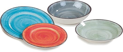 Carlisle FoodService Products Mingle Resuable Plastic Plate Dinner Plate with Pottery Style for Home and Restaurant, Melamine, 11 Inches, Aqua, (Pack of 48)