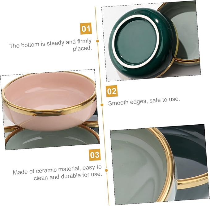 Ciieeo 4pcs Assorted Sauce Dishes Ceramic Seasoning Plates for Dipping Sauces Appetizers and Small Snacks for Home Restaurant and Catering Random Color
