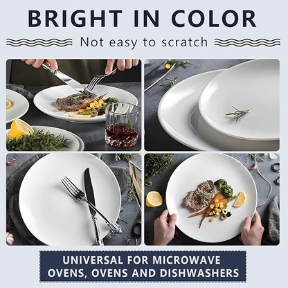 Appetizer Plates Set of 4, Small Ceramic White Dessert Plate, 5 Inch Small Plates Ceramic for Cake, Bread, Snack Sauce, Salad, Microwave and Dishwasher Safe (5 inch, 4 pack)