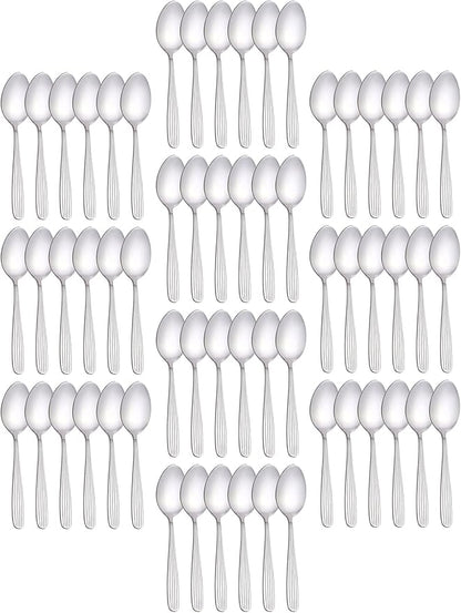 Dinner Forks, Spoons & Dinner knives Set, Food Grade Stainless Steel Silverware Set, Mirror Polished, Dishwasher Safe Flatware Set (60-Pcs, Dinner Spoons)