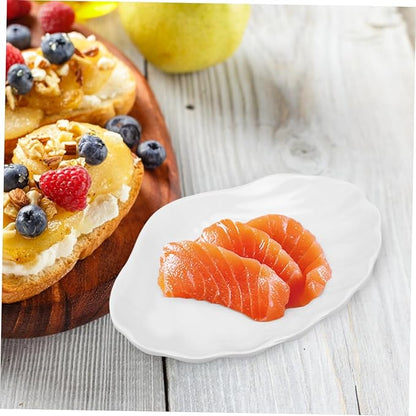 Alipis 2pcs Imitation Ceramic Appetizer Plates Flat Bottom Food Dishes Versatile Serving Tray for Snacks and Sauces for Home and Restaurant Use