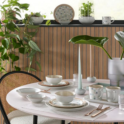 Denby - Heritage Atrium Dinner Set For 4-12 Piece Natural Ceramic Stoneware Tableware Set - Dishwasher & Microwave Safe - Scratch Resistant - 4 x Dinnerware Plates, Side Plates & Bowls For Everyday