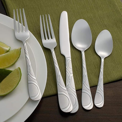 Garland Frost 67-Piece Stainless Steel Flatware Set with Serving Utensil Set, Service for 12