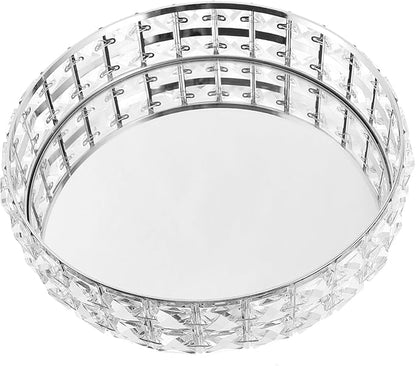 Decorative Tray Round Serving Tray Mirror for Home Decorative Round Platter Silver