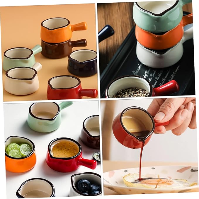 Healifty 2Pcs Flavor Dishes Appetizer Plates for Dipping Sauces Seasoning Containers Capacity Cute Design for Condiments Easy to Clean