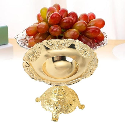 European Style Fruit Tray and Snack TrayEuropean Metal Fruit Tray with Enhanced DesignMetal Food Serving Tray for Elegant Dining DecorOptimized European Metal Snack TrayZinc Alloy (Gold)