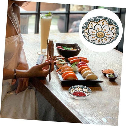 Mobestech 1pcs Ceramic Sauce Dish Set Elegant Porcelain Appetizer Plates for Sushi Dipping Condiment Serving and Flavor for Family Gatherings and Restaurants