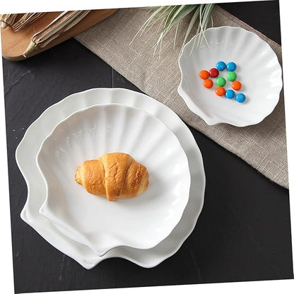 4Pcs Multi-Function Ceramic Plates Set Creative Dessert and Seasoning Plates Porcelain Side Dish Bowls for Home Dining Breakfast and Snacks