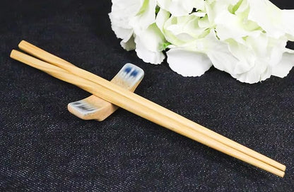 Ebros Gift Artistic Blue River Ao Nagashi Collection Dinnerware Serveware Kitchenware Set Asian Japanese Restaurant Supply (Pack Of 6 Chopsticks Hashioki Rest)