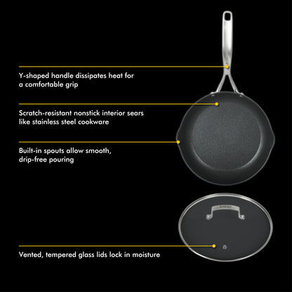 10 Piece Hard Anodized Laser Titanium Forever Non Stick Technology Durable Pots and Pans Cookware Set